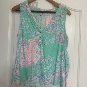 Lilly Pulitzer Mint and Pink Tank Top